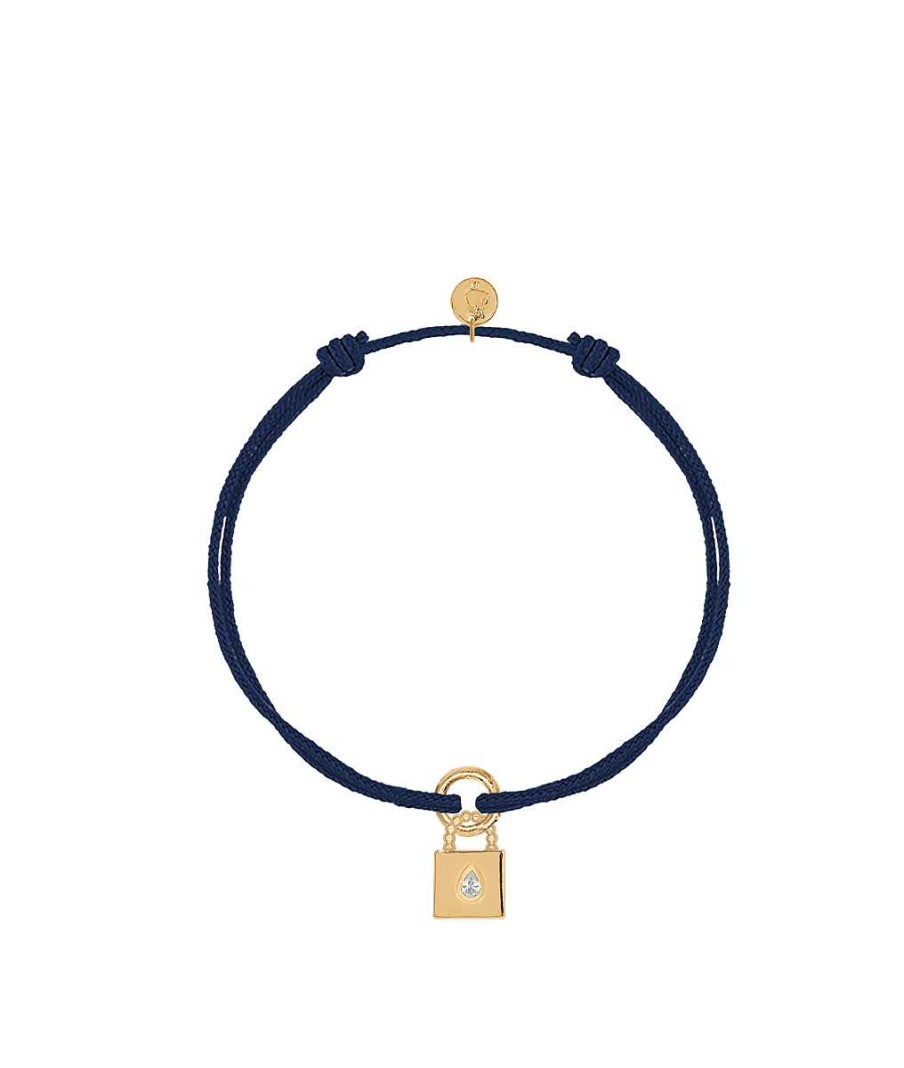 Bracelets Femme L'Atelier d'Amaya | Bracelet Cordon Et M Daille Cadenas Goutte Plaqu Or