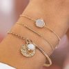 Bracelets Femme L'Atelier d'Amaya | Trio Perles Et Pierre De Lune Plaqu Or