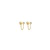 Boucles D'Oreilles Femme L'Atelier d'Amaya | Boucles D'Oreilles Puces Zircon Et Cha Ne Plaqu Or