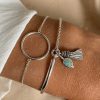 Bracelets Femme L'Atelier d'Amaya | Duo Anneau Et Amazonite Argent 925