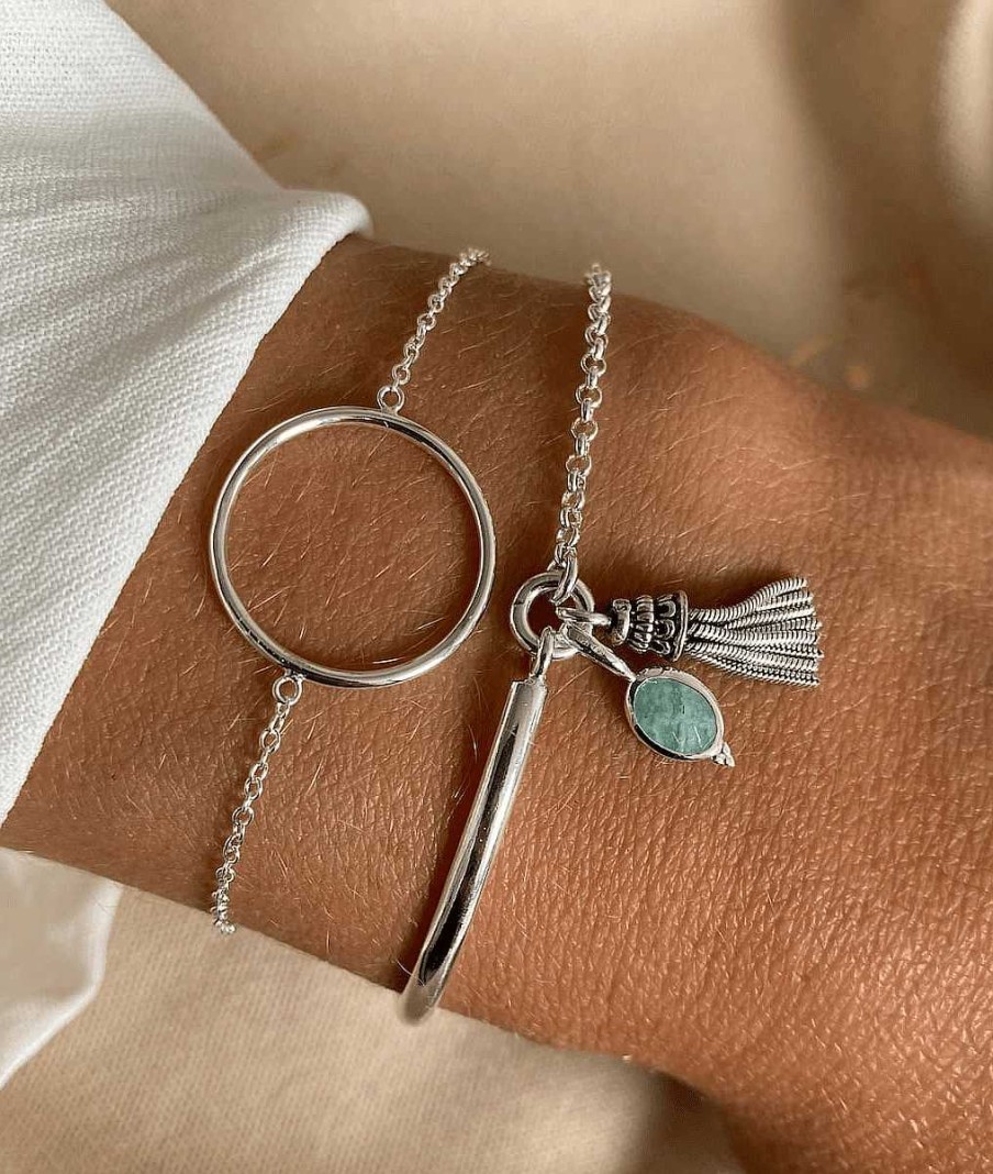 Bracelets Femme L'Atelier d'Amaya | Duo Anneau Et Amazonite Argent 925