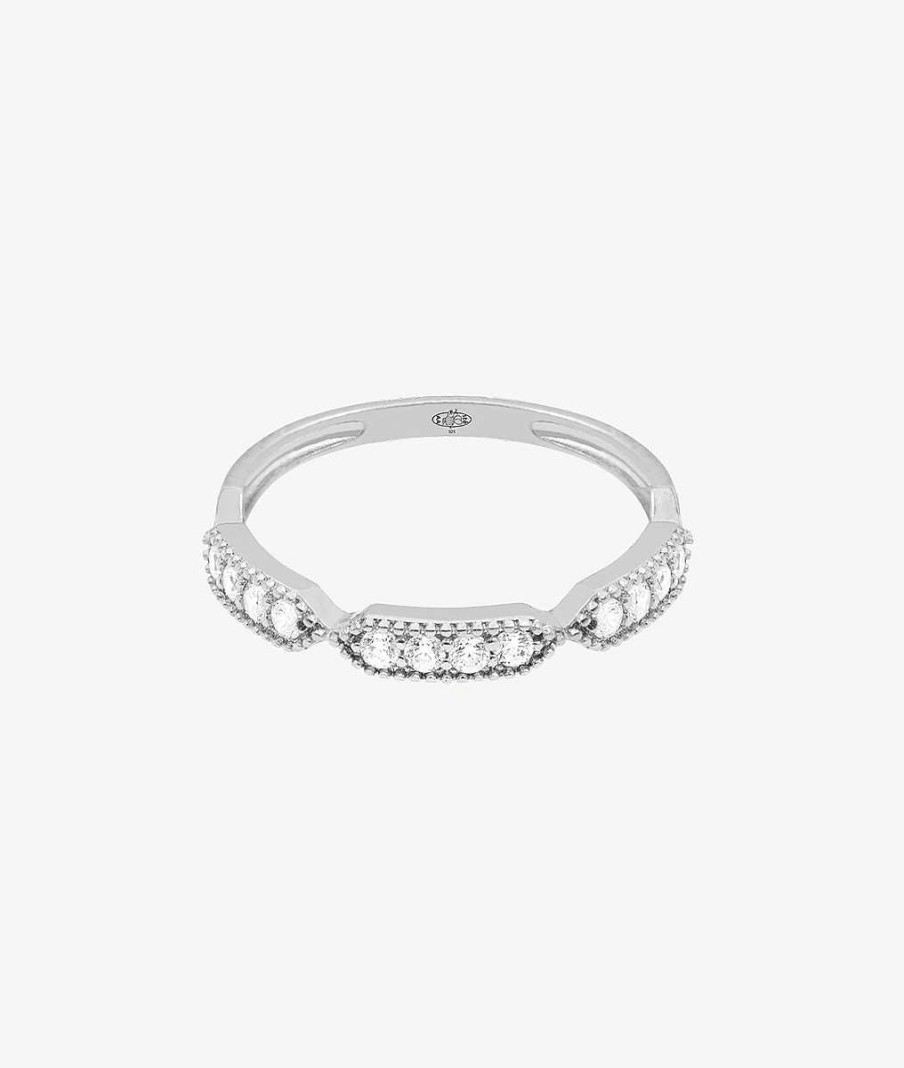 Bagues Femme L'Atelier d'Amaya | Bague Fine Zircons Sertis Argent 925