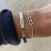 Bracelets Femme L'Atelier d'Amaya | Duo Rectangle Et Martel Argent 925