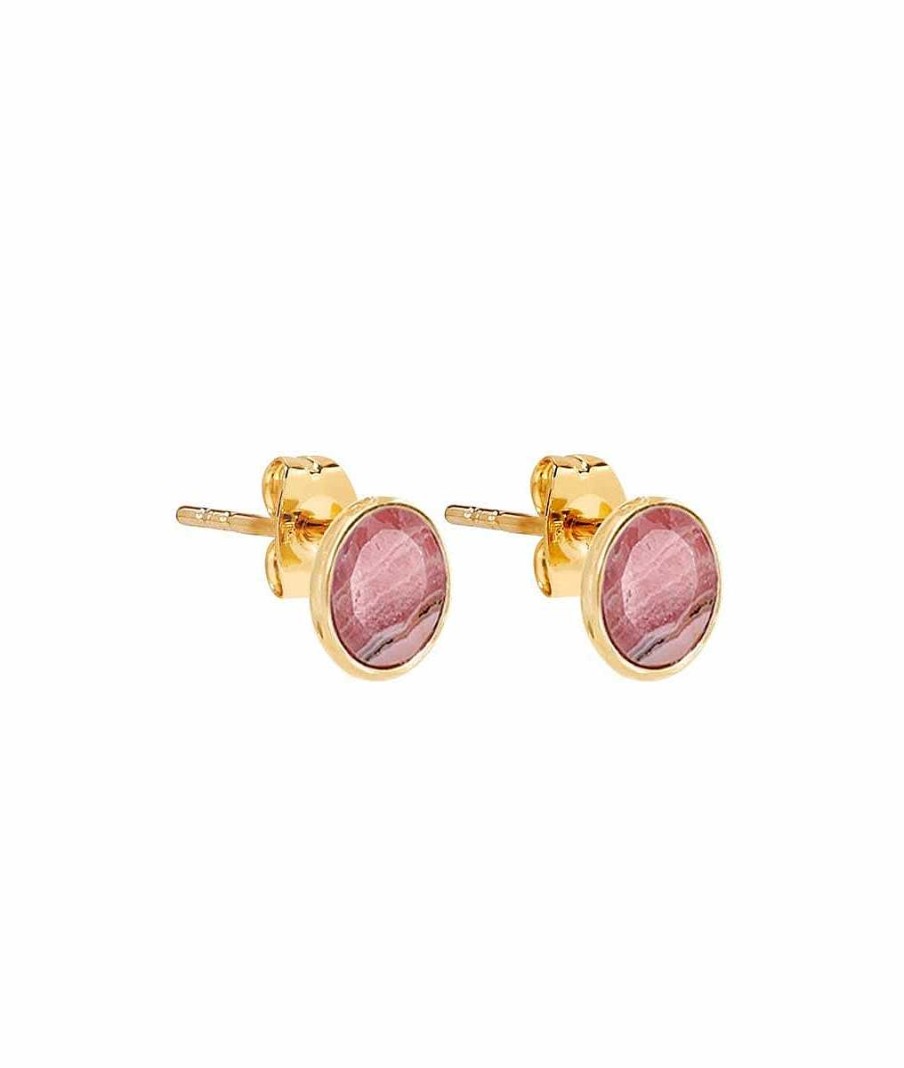 Boucles D'Oreilles Femme L'Atelier d'Amaya | Boucles D'Oreilles Puces Pierre Fine Plaqu Or