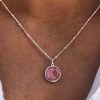 Colliers Femme L'Atelier d'Amaya | Collier Cha Ne Perl E Pastille Rhodonite Argent 925