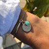 Bracelets Femme L'Atelier d'Amaya | Demi Jonc Amazonite Et M Daille Maya Plaqu Or