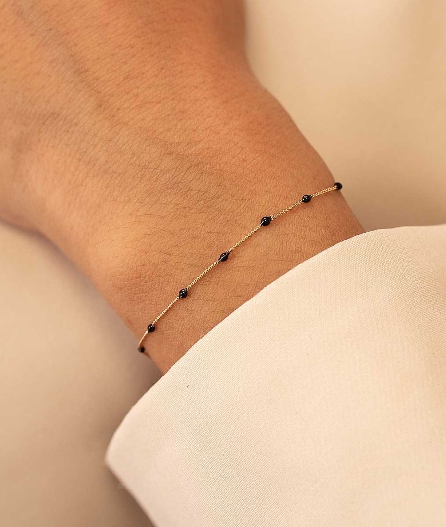 Bracelets Femme L'Atelier d'Amaya | Bracelet Mini Perles Noires Plaqu Or