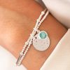 Bracelets Femme L'Atelier d'Amaya | Bracelet Deux Rangs M Daille Martel E Et Amazonite Sertie Argent 925