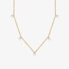 Colliers Femme L'Atelier d'Amaya | Collier Cha Ne 5 Zircons Suspendus Plaqu Or