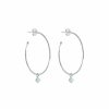 Boucles D'Oreilles Femme L'Atelier d'Amaya | Boucles D'Oreilles Grandes Cr Oles Et Amazonite Suspendue Argent 925