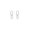 Boucles D'Oreilles Femme L'Atelier d'Amaya | Boucles D'Oreilles Cr Oles Rectangles Entrelac S Et Zircons Argent 925