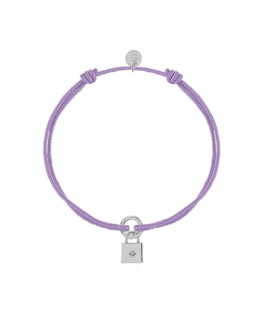 Bijoux Enfant L'Atelier d'Amaya | Bracelet Cordon Et M Daille Cadenas Pour Enfant Argent 925