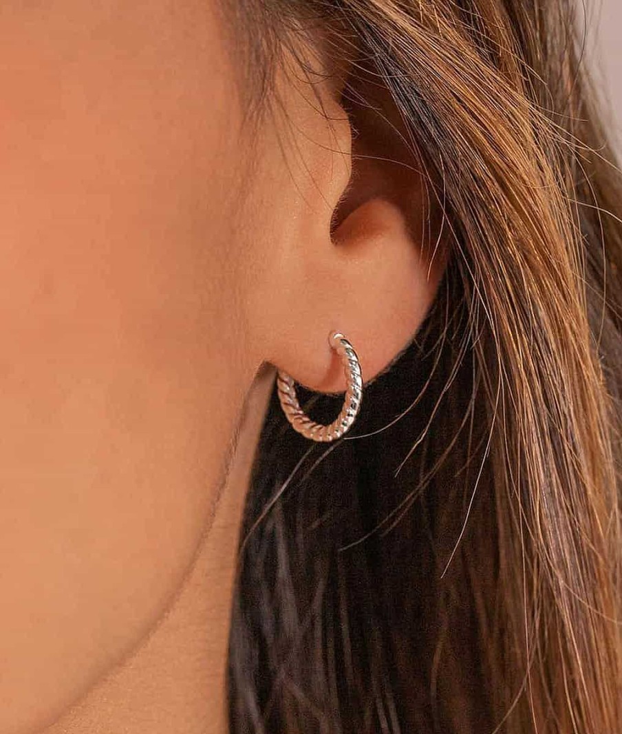 Boucles D'Oreilles Femme L'Atelier d'Amaya | Boucles D'Oreilles Cr Oles Torsad Es Argent 925