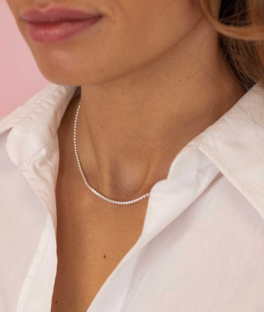 Colliers Femme L'Atelier d'Amaya | Collier Cha Ne Maille Gyptienne Fine Argent 925