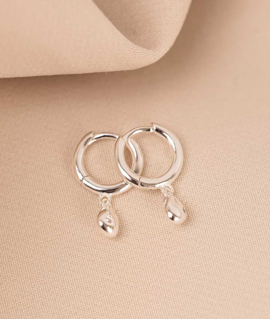 Boucles D'Oreilles Femme L'Atelier d'Amaya | Boucles D'Oreilles Cr Oles Goutte Suspendue Argent 925