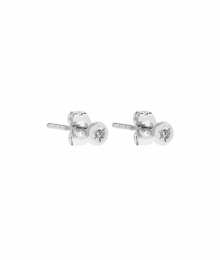 Boucles D'Oreilles Femme L'Atelier d'Amaya | Boucles D'Oreilles Puces Et Zircon Argent 925