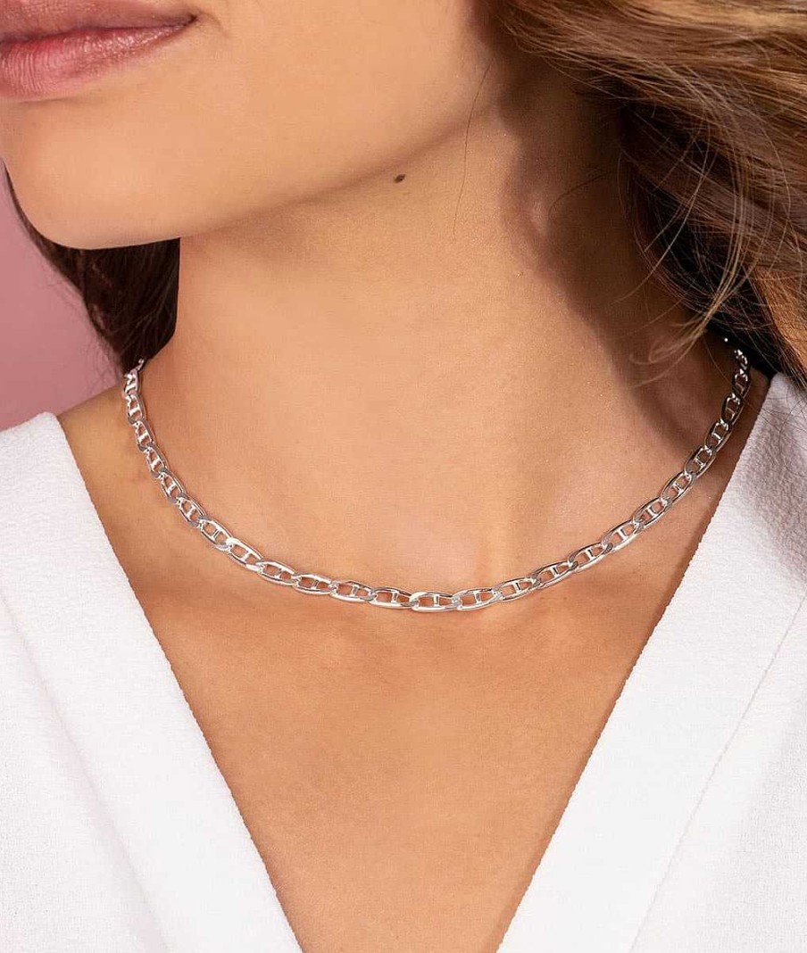 Colliers Femme L'Atelier d'Amaya | Collier Cha Ne Maille Marine Argent 925