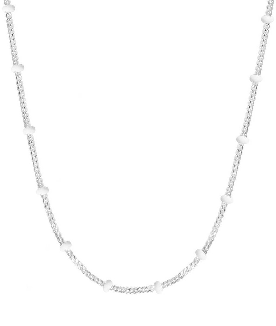 Colliers Femme L'Atelier d'Amaya | Collier Cha Ne Et Perles Mail Blanc Argent 925