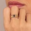 Bagues Femme L'Atelier d'Amaya | Bague Triple Rang Et Agate Noire Plaqu Or