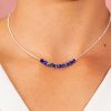 Colliers Femme L'Atelier d'Amaya | Collier Cha Ne Et Barrette De Lapis Lazuli Argent 925