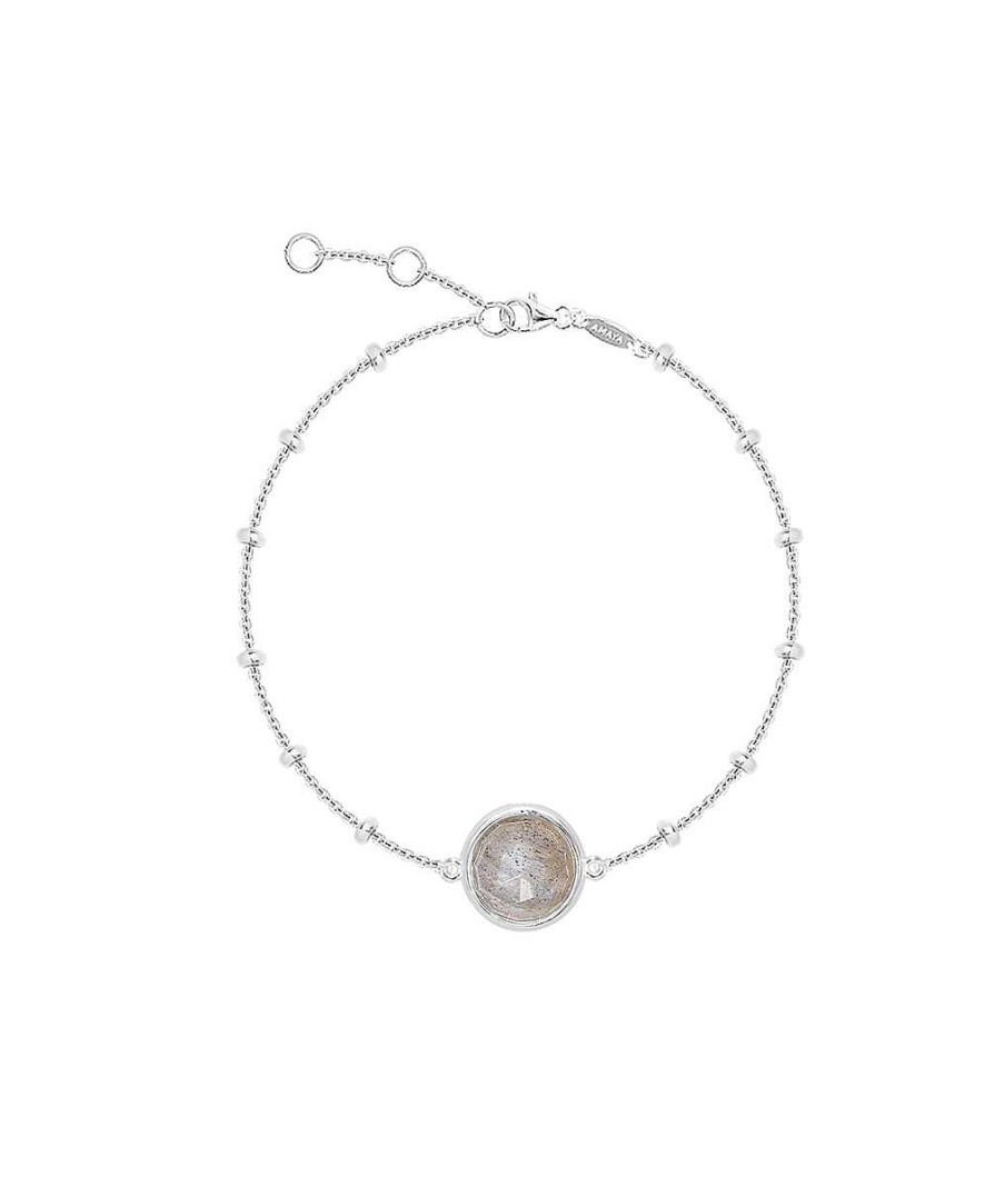 Bracelets Femme L'Atelier d'Amaya | Bracelet Cha Ne Perl E Pastille Labradorite Argent 925