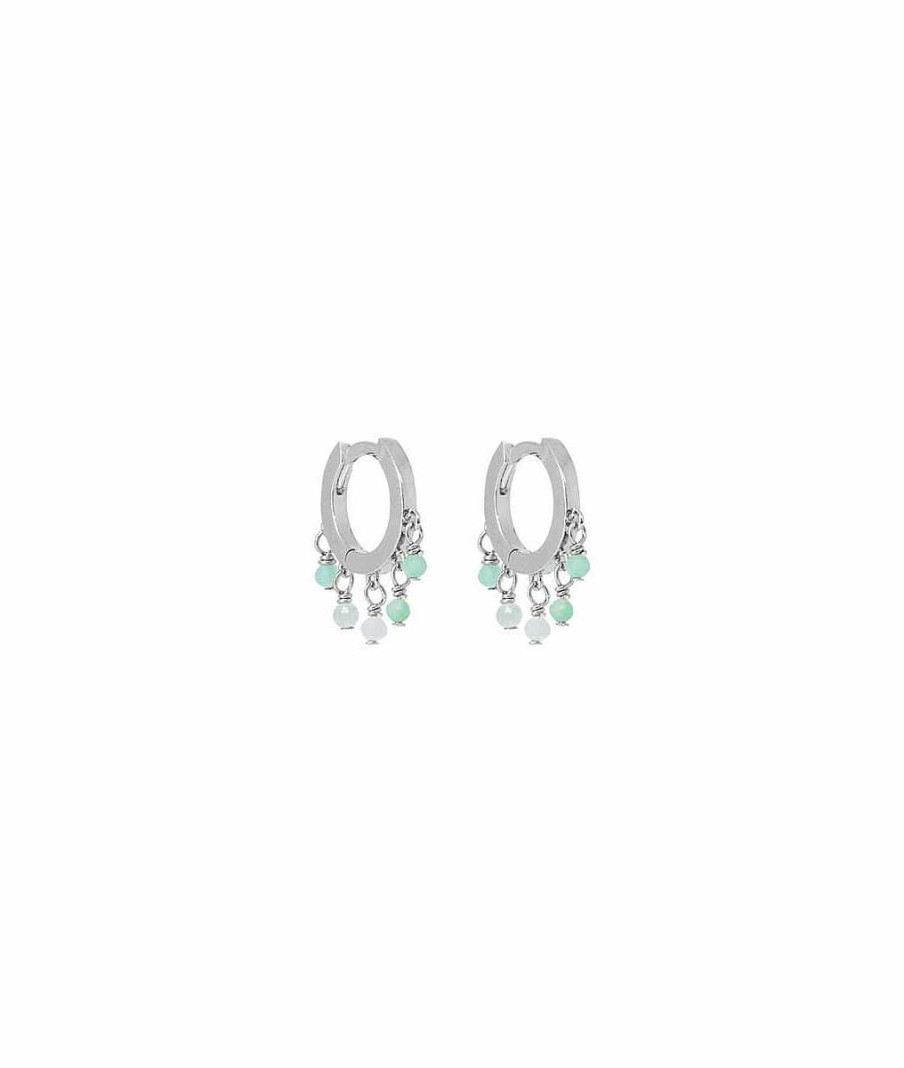 Boucles D'Oreilles Femme L'Atelier d'Amaya | Boucles D'Oreilles Cr Oles Et Perles De Jade Argent 925