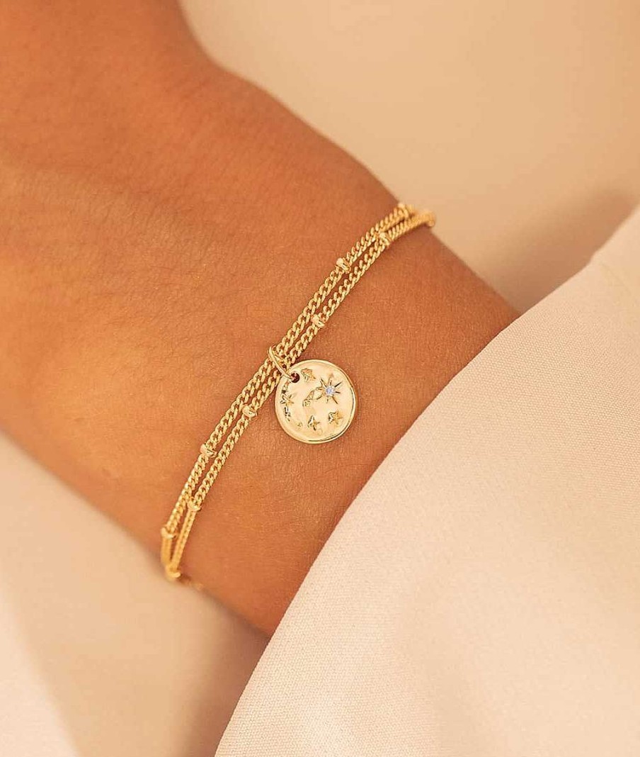 Bracelets Femme L'Atelier d'Amaya | Bracelet Double Rang Perl Et M Daille Constellation Plaqu Or