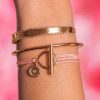 Bracelets Femme L'Atelier d'Amaya | Jonc Cadenas Com Te Et Effet Sable Plaqu Or