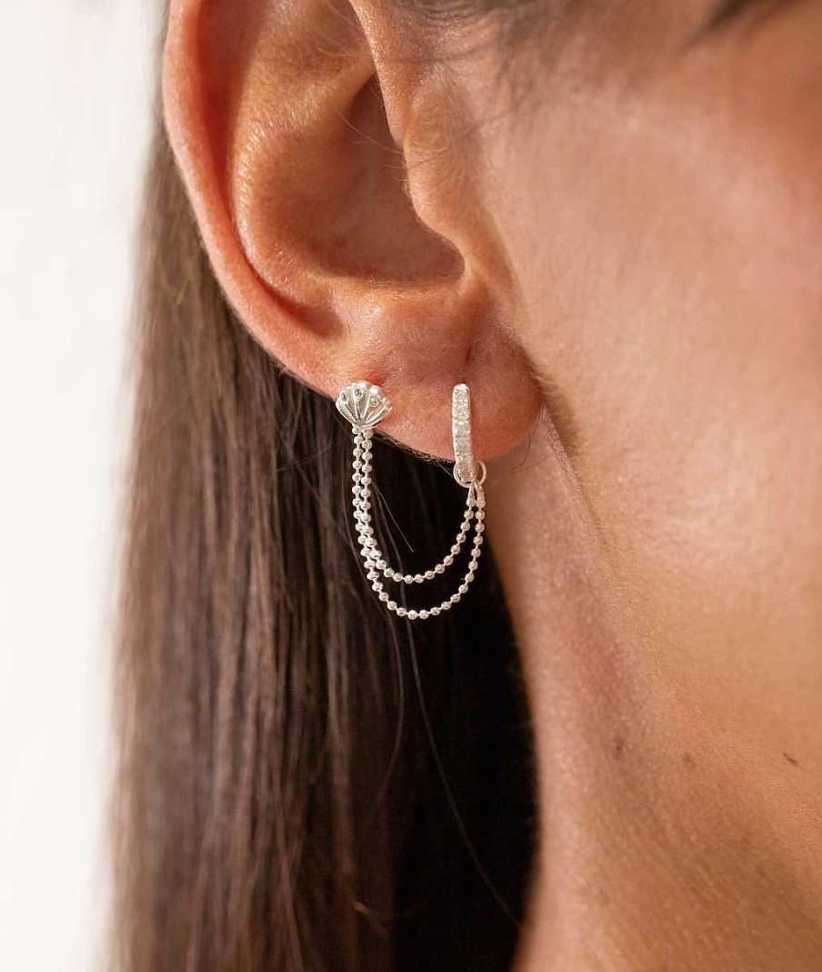 Bijoux Femme L'Atelier d'Amaya | Pampille Cha Nes Facett Es Pour Boucles D'Oreilles Argent 925