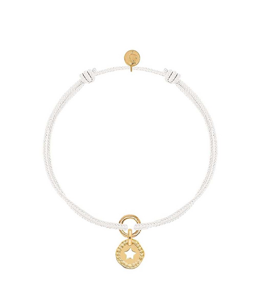 Bijoux Enfant L'Atelier d'Amaya | Bracelet Cordon Et M Daille Toile Tress E Pour Enfant Plaqu Or