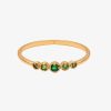 Bagues Femme L'Atelier d'Amaya | Bague Fine Barrette De Zircons D Grad S Verts Plaqu Or