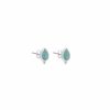 Boucles D'Oreilles Femme L'Atelier d'Amaya | Boucles D'Oreilles Puces Goutte Amazonite Argent 925