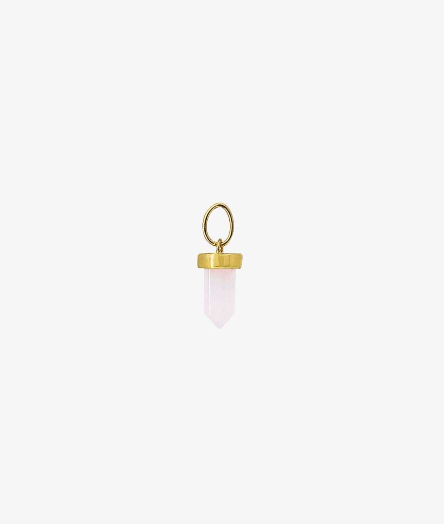 Pendentifs L'Atelier d'Amaya | Petit Prisme Quartz Rose Plaqu Or