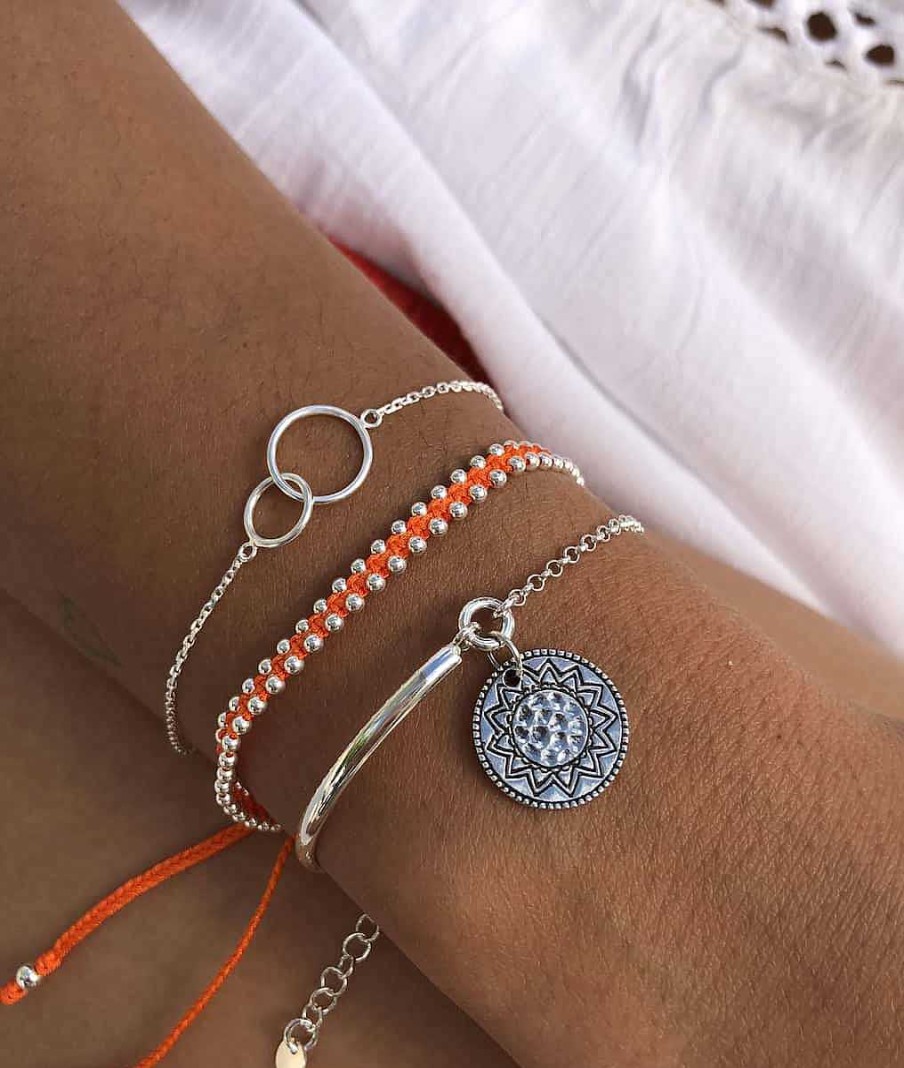 Bracelets Femme L'Atelier d'Amaya | Bracelet Cha Ne Anneaux Fins Entrelac S Argent 925