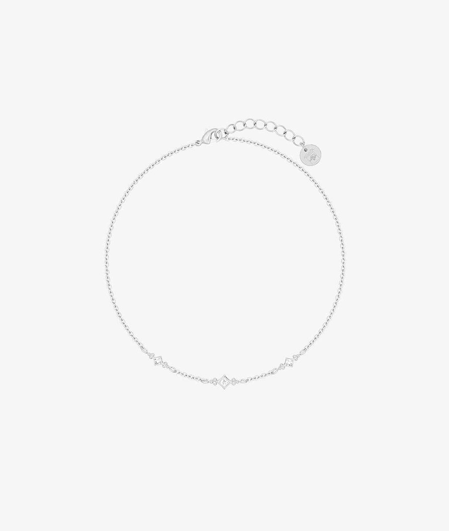 Bracelets Femme L'Atelier d'Amaya | Bracelet Cha Ne Trois Mini Losanges Zircons Argent 925