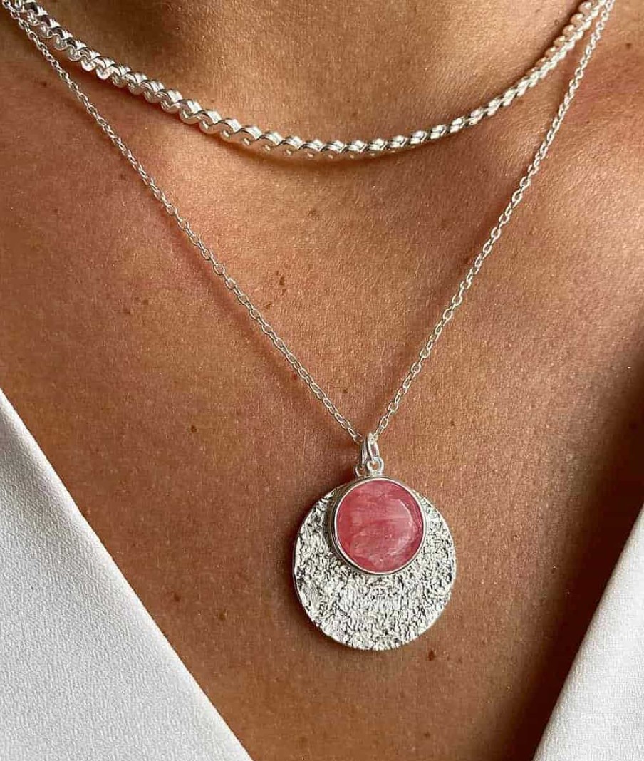 Colliers Femme L'Atelier d'Amaya | Collier Cha Ne Maya Et Rhodonite Argent 925