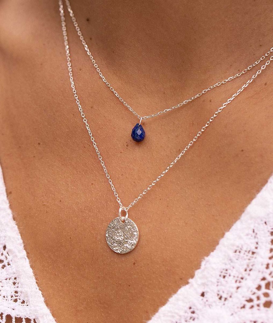 Colliers Femme L'Atelier d'Amaya | Collier Cha Ne Et Lapis Lazuli Suspendu Argent 925