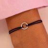 Bracelets Femme L'Atelier d'Amaya | Bracelet Cordon Et Mousqueton Rond Argent 925