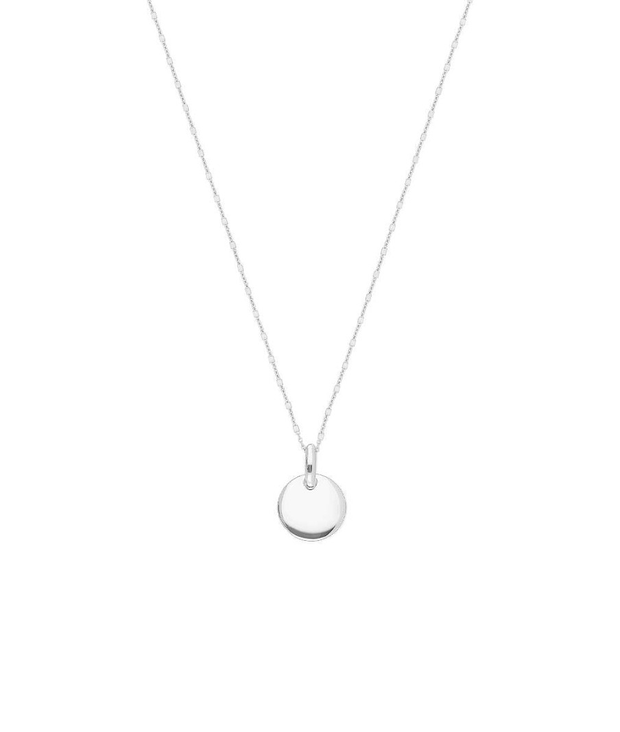 Colliers Femme L'Atelier d'Amaya | Collier Cha Ne Carr E Facett E Et Petite M Daille Bomb E Argent 925