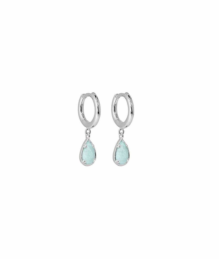 Boucles D'Oreilles Femme L'Atelier d'Amaya | Boucles D'Oreilles Petites Cr Oles Gouttes Pierre Fine Argent 925