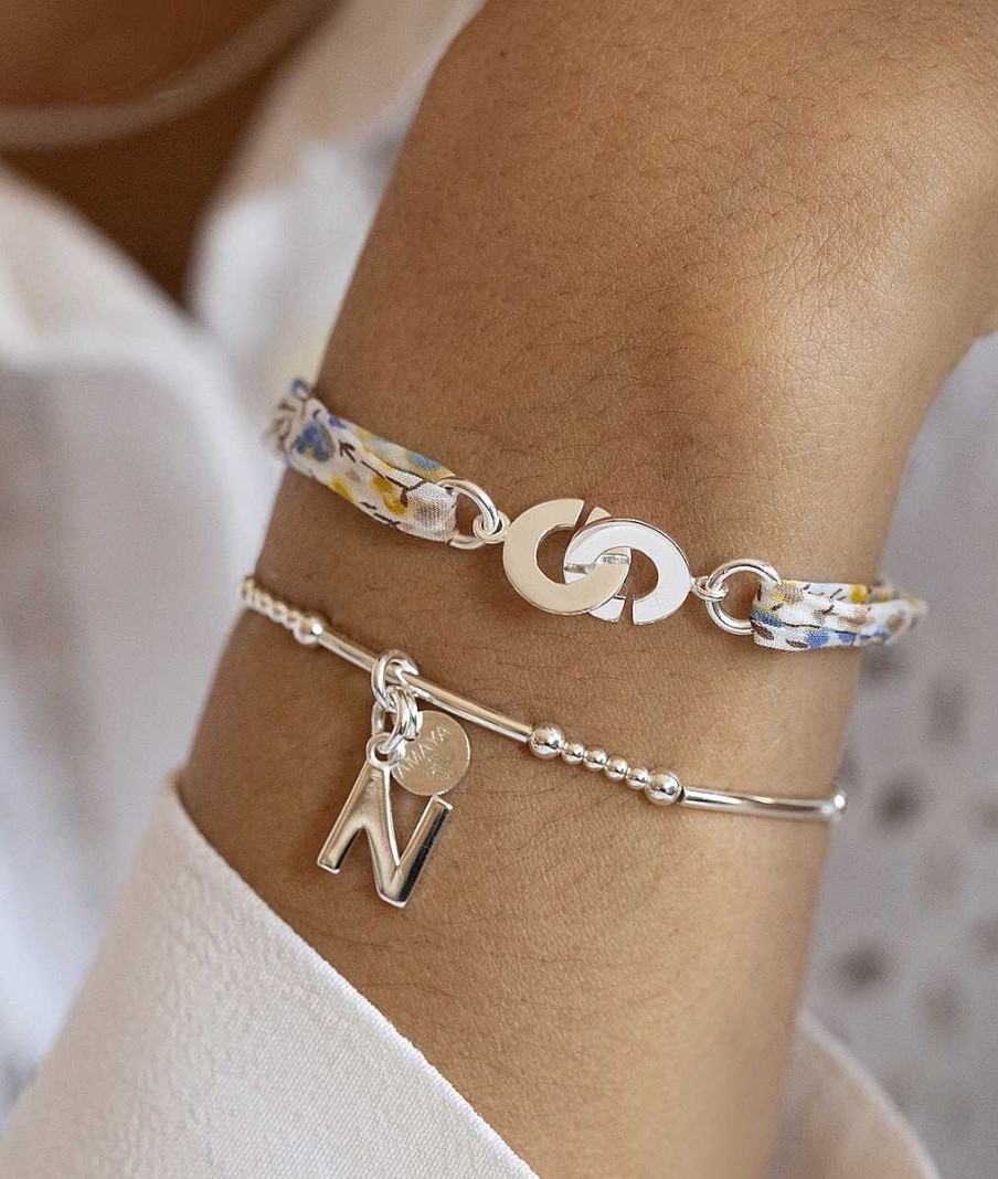 Bracelets Femme L'Atelier d'Amaya | Duo Anneaux Et Initiale Argent 925