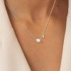 Colliers Femme L'Atelier d'Amaya | Collier Cha Ne Coquillage Zircons Et Perle Nacr E Argent 925