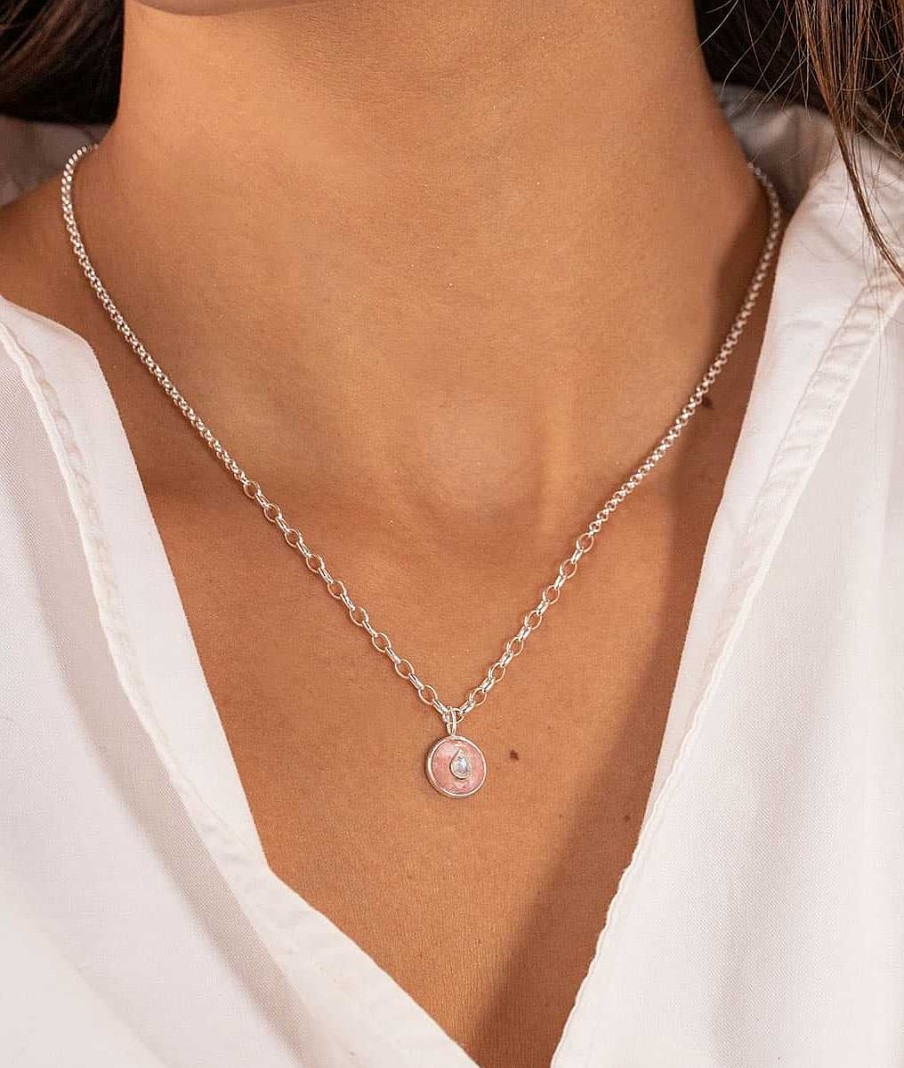 Colliers Femme L'Atelier d'Amaya | Collier Pendentif Rhodonite Et Labradorite Argent 925