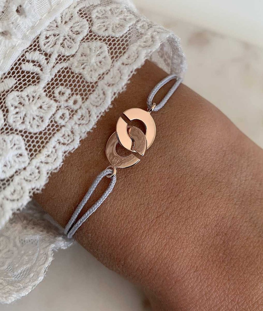 Bracelets Femme L'Atelier d'Amaya | Bracelet Cordon Petits Anneaux Entrelac S Plaqu Or Rose