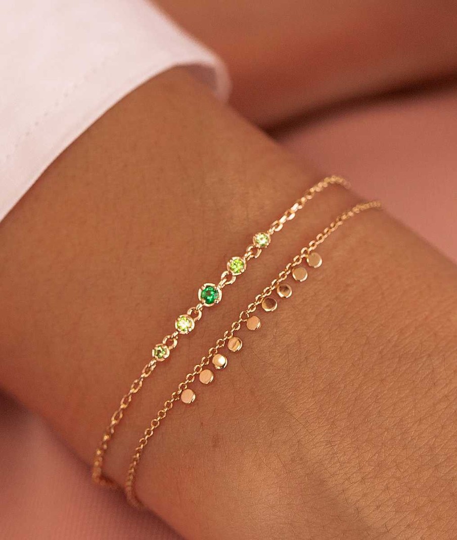 Bracelets Femme L'Atelier d'Amaya | Bracelet Cha Ne Barrette De Zircons D Grad S Plaqu Or