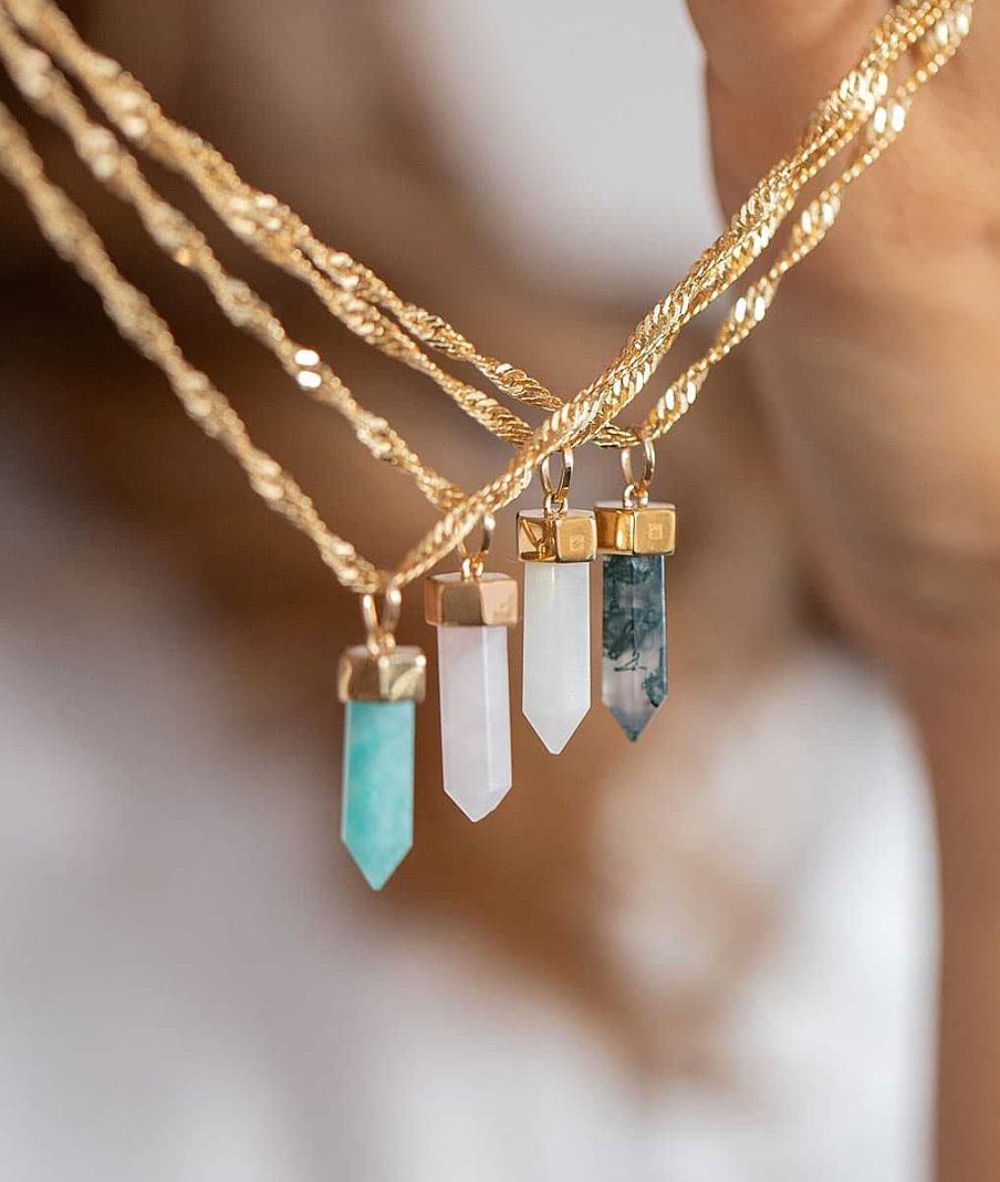 Pendentifs L'Atelier d'Amaya | Prisme Amazonite Plaqu Or