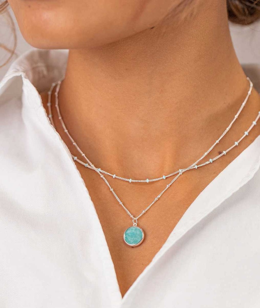 Colliers Femme L'Atelier d'Amaya | Duo De Colliers Turquoise Et Amazonite Argent 925