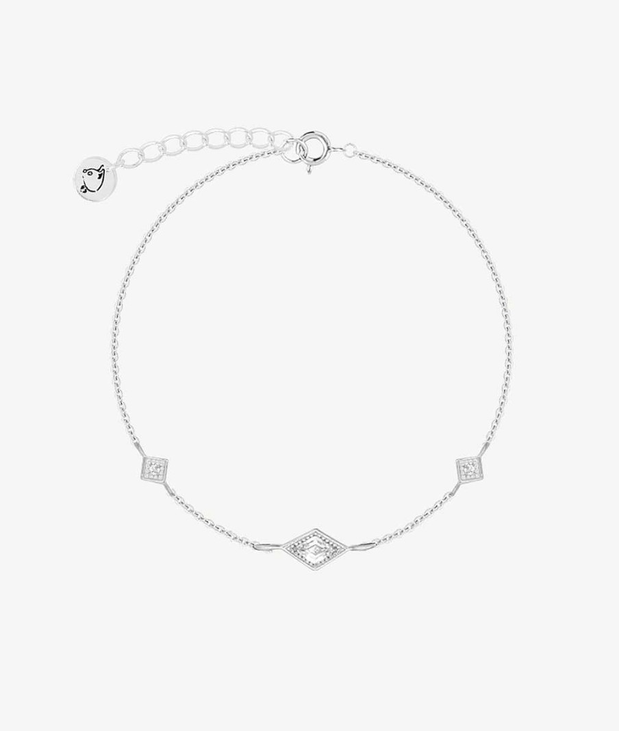 Bracelets Femme L'Atelier d'Amaya | Bracelet Cha Ne Losanges Zircons Argent 925