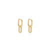 Boucles D'Oreilles Femme L'Atelier d'Amaya | Boucles D'Oreilles Cr Oles Rectangles Entrelac S Et Zircons Plaqu Or