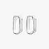 Boucles D'Oreilles Femme L'Atelier d'Amaya | Boucles D'Oreilles Cr Oles Rectangles Stri Es Argent 925